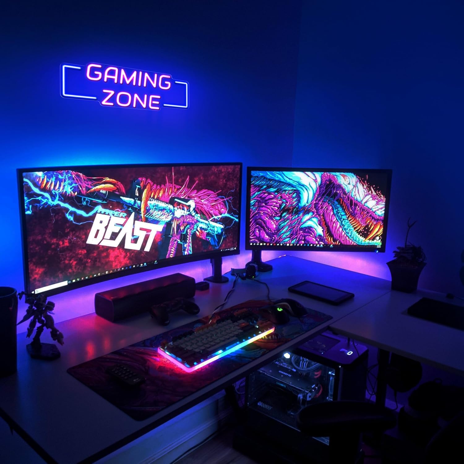 Gaming Zone Neon Sign USB LED  - Esports Gaming Zone ulasan dan harga