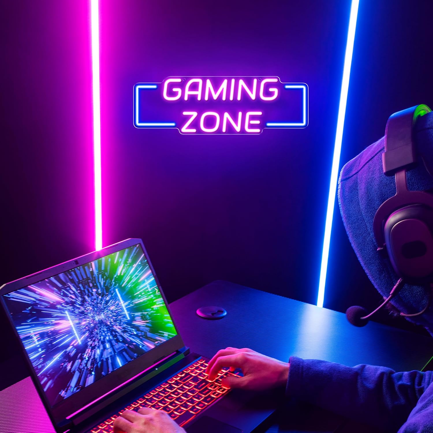 Gaming Zone Neon Sign USB LED  - Esports Gaming Zone ulasan dan harga