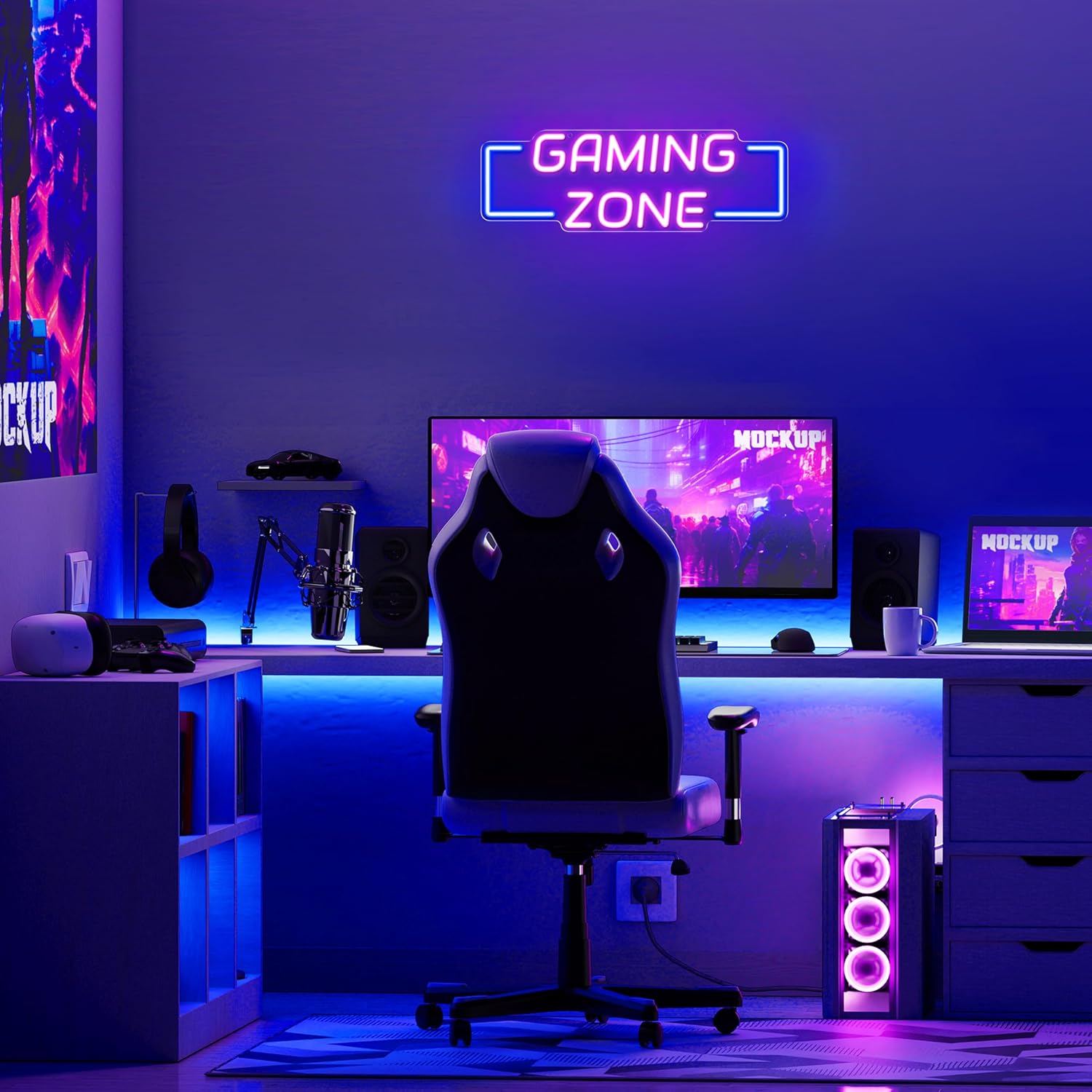 Gaming Zone Neon Sign USB LED  - Esports Gaming Zone ulasan dan harga