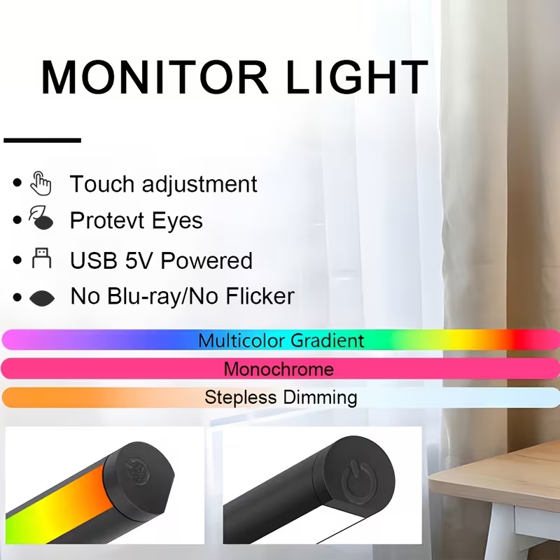 Monitor Light Bar LED Computer - Esports Gaming Desk ulasan dan harga