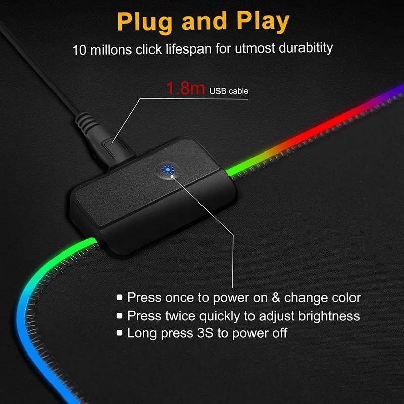 LED Light Mousepad RGB Keyboar - Esports Gaming Table ulasan dan harga
