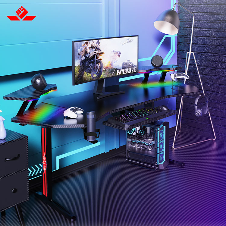 70-Inch Large RGB LED Light E- - Esports Gaming Desk ulasan dan harga