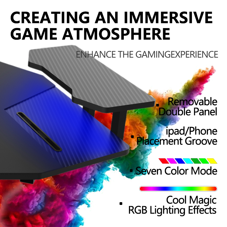 70-Inch Large RGB LED Light E- - Esports Gaming Desk ulasan dan harga