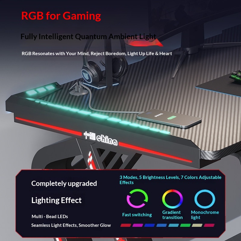 Double Student Computer Desk F - Esports Gaming Table ulasan dan harga