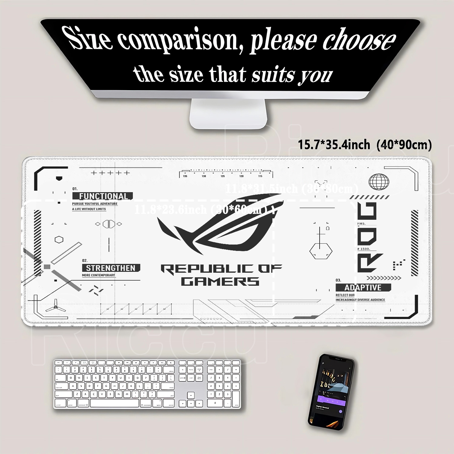 R-ROG Large Gaming Mouse Pad A - Esports Gaming Table ulasan dan harga