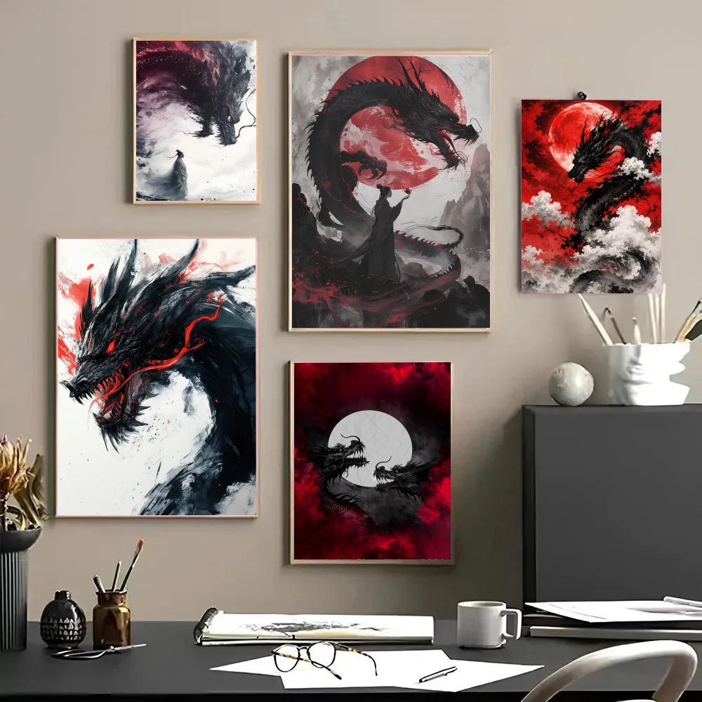 Black Dragon Poster Waterproof - Esports And Gaming Lounge ulasan dan harga