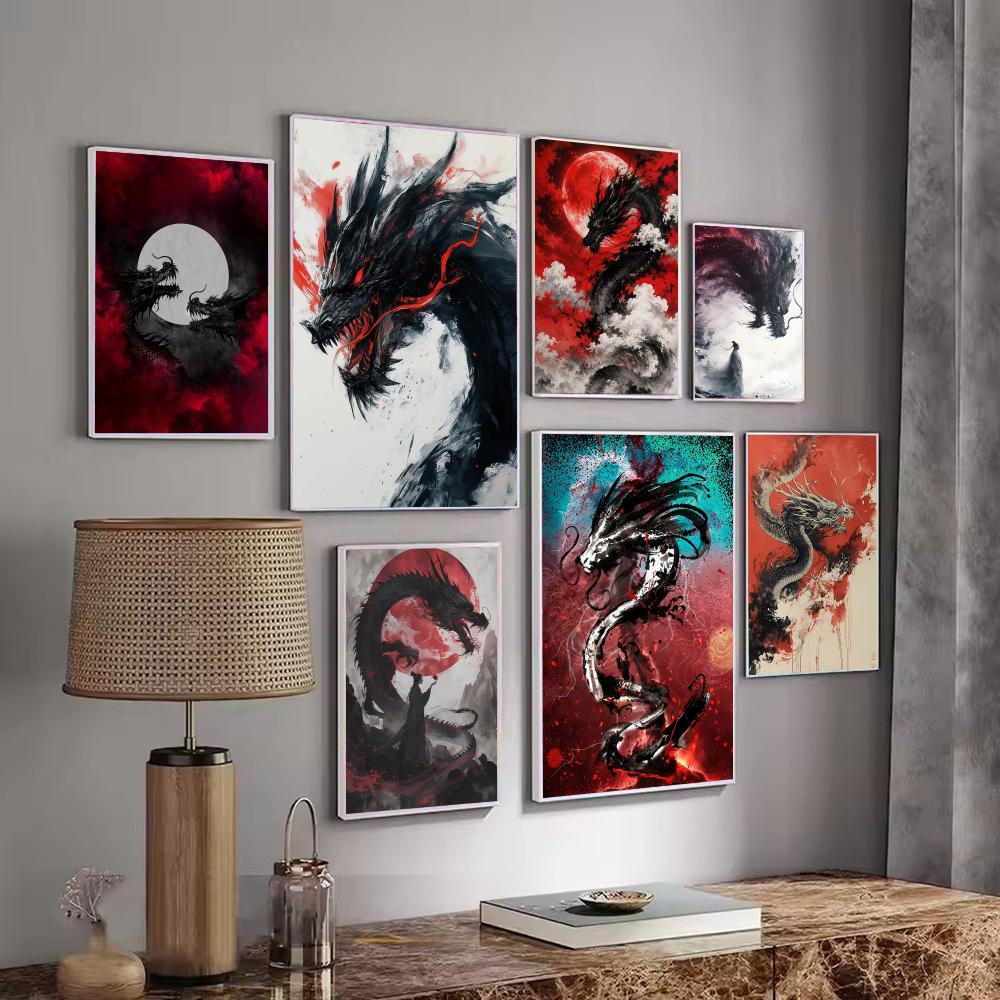 Black Dragon Poster Waterproof - Esports And Gaming Lounge ulasan dan harga