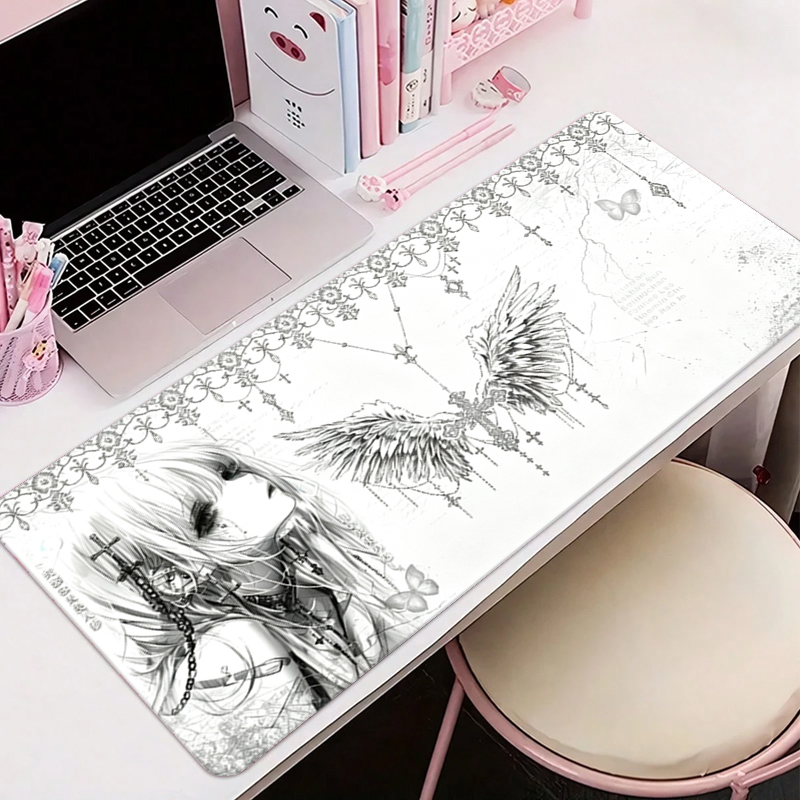 Leather Mousepad Black White A - Esports Gaming Desk ulasan dan harga