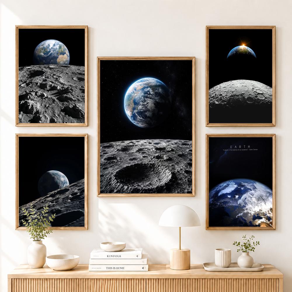Earth and Moon Painting Canvas - Esports And Gaming Lounge ulasan dan harga