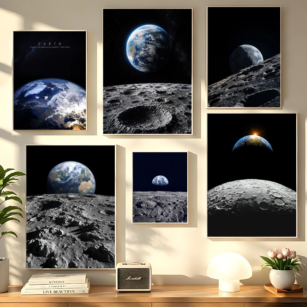 Earth and Moon Painting Canvas - Esports And Gaming Lounge ulasan dan harga