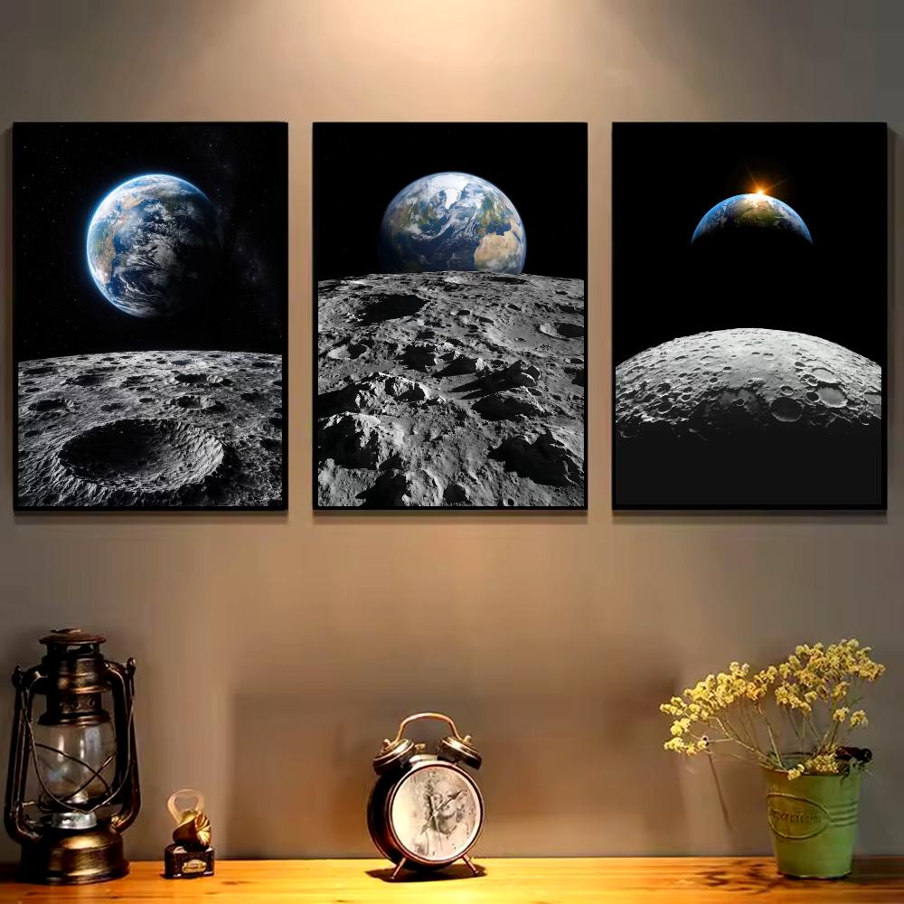 Earth and Moon Painting Canvas - Esports And Gaming Lounge ulasan dan harga